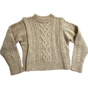 Isabel Marant Etoile Cable Knit Wool Sweater in Ecru